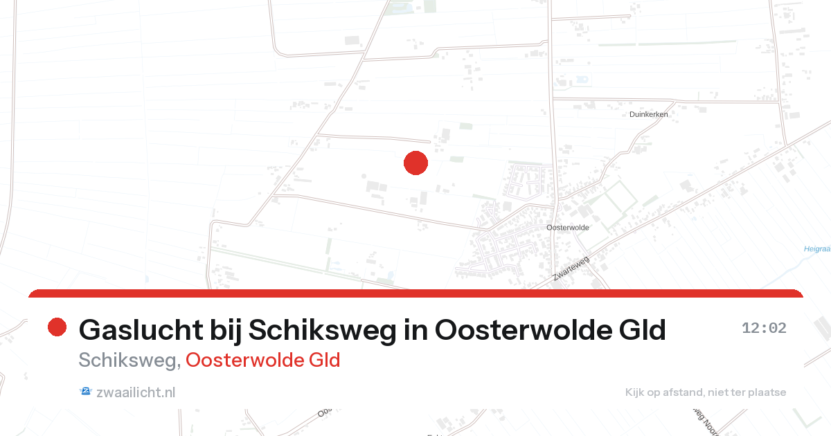 Gaslucht bij Schiksweg in Oosterwolde Gld — 24 aug 2026