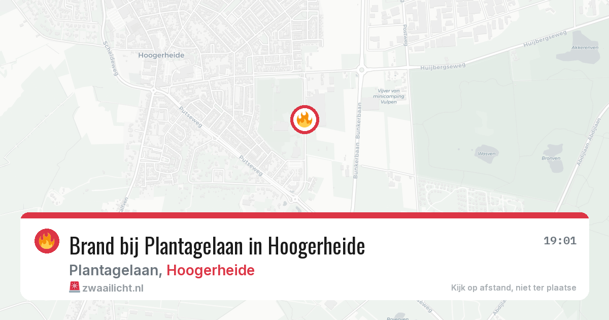 Brand bij Plantagelaan in Hoogerheide — 7 jul 2026