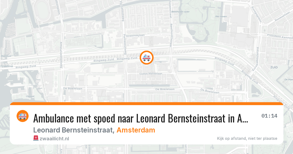 Ambulance met spoed naar Leonard Bernsteinstraat in Amsterdam — 9 feb 2026