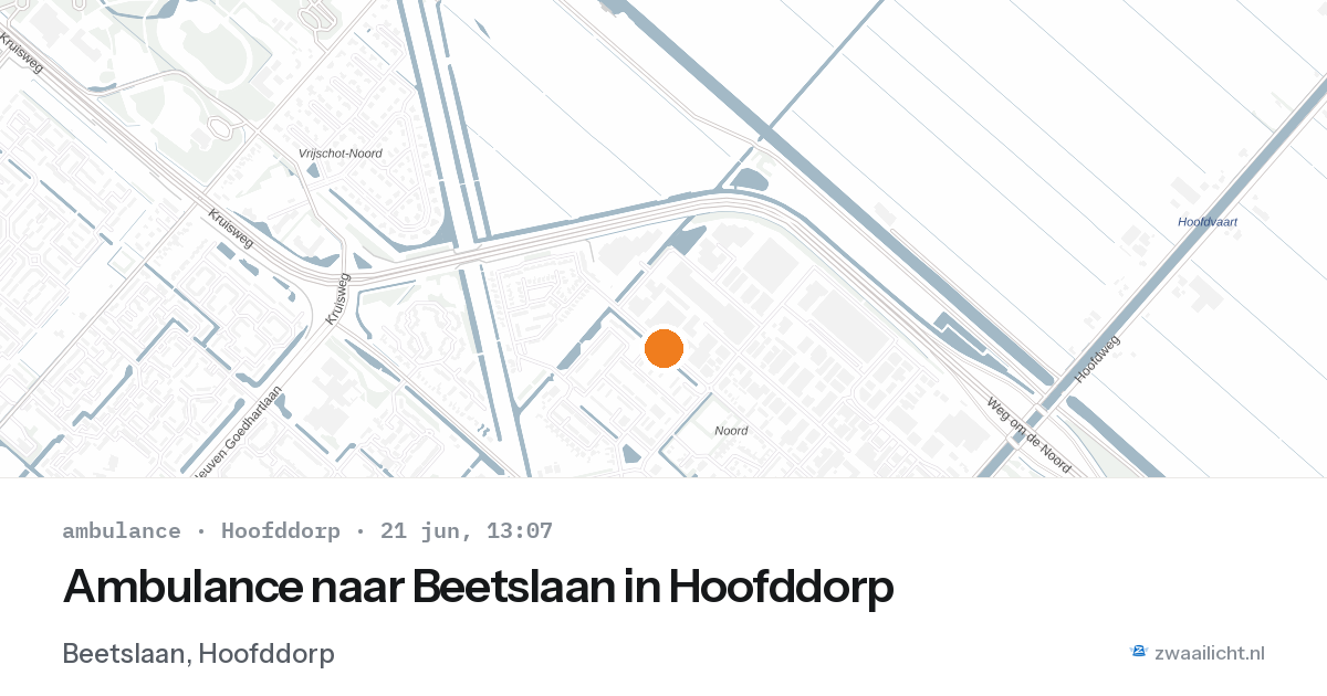 Ambulance naar Beetslaan in Hoofddorp — 21 jun 2026