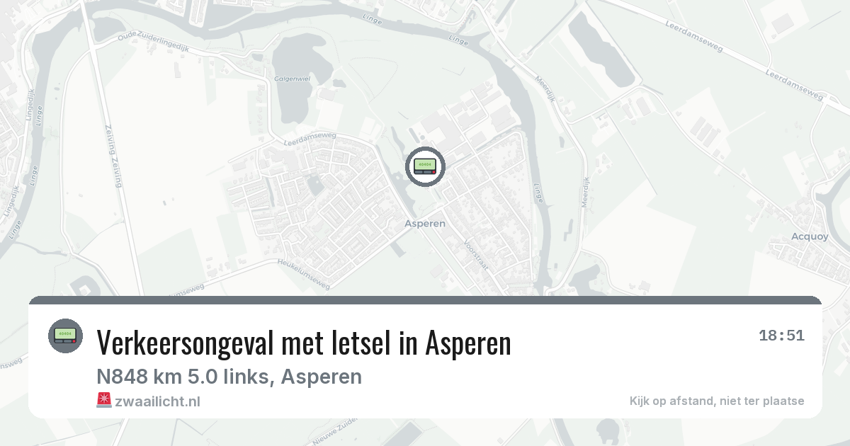 Verkeersongeval met letsel in Asperen — 17 jul 2026