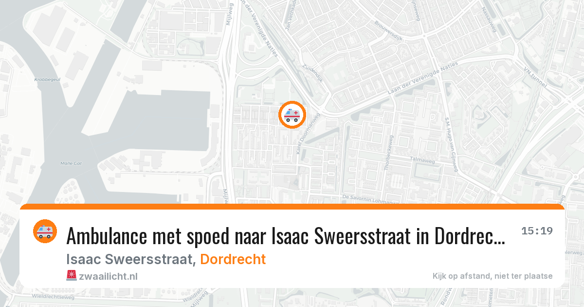 Ambulance met spoed naar Isaac Sweersstraat in Dordrecht — 24 jun 2026