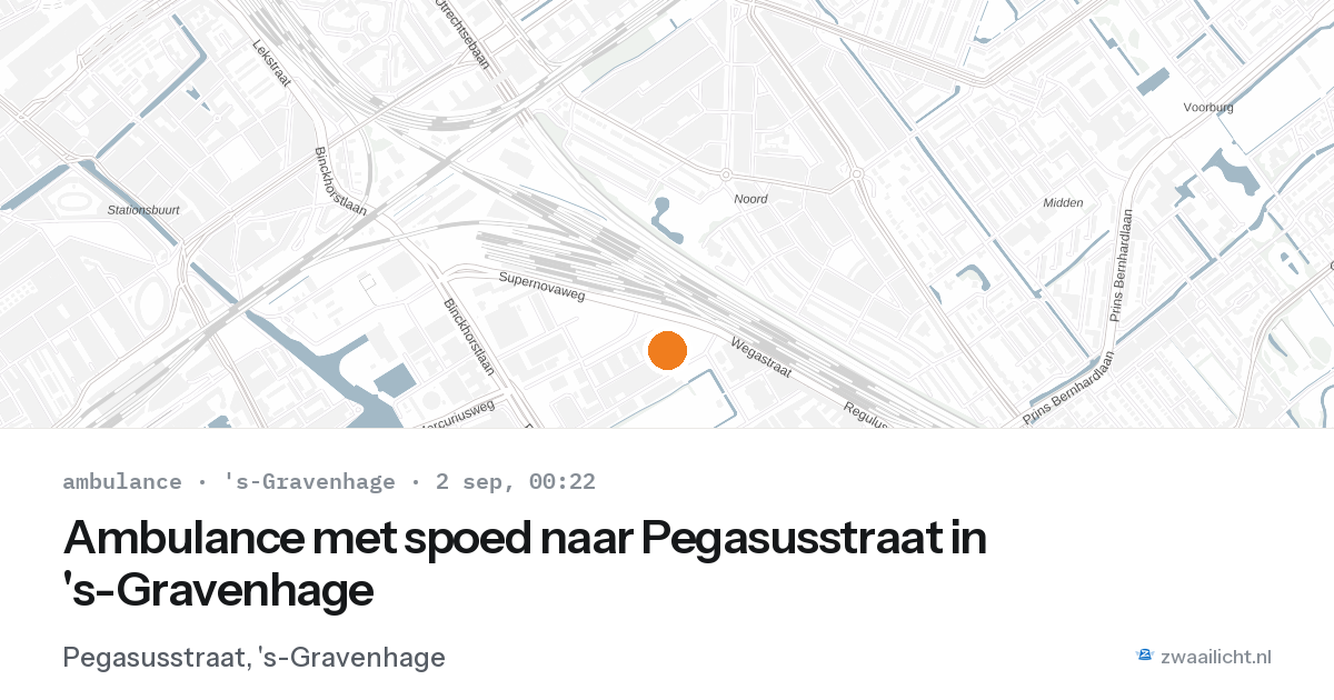 Ambulance met spoed naar Pegasusstraat in 's-Gravenhage — 1 sep 2026