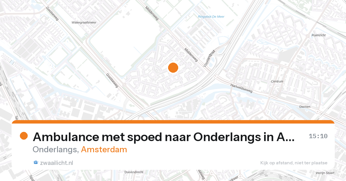 Ambulance met spoed naar Onderlangs in Amsterdam — 27 aug 2026