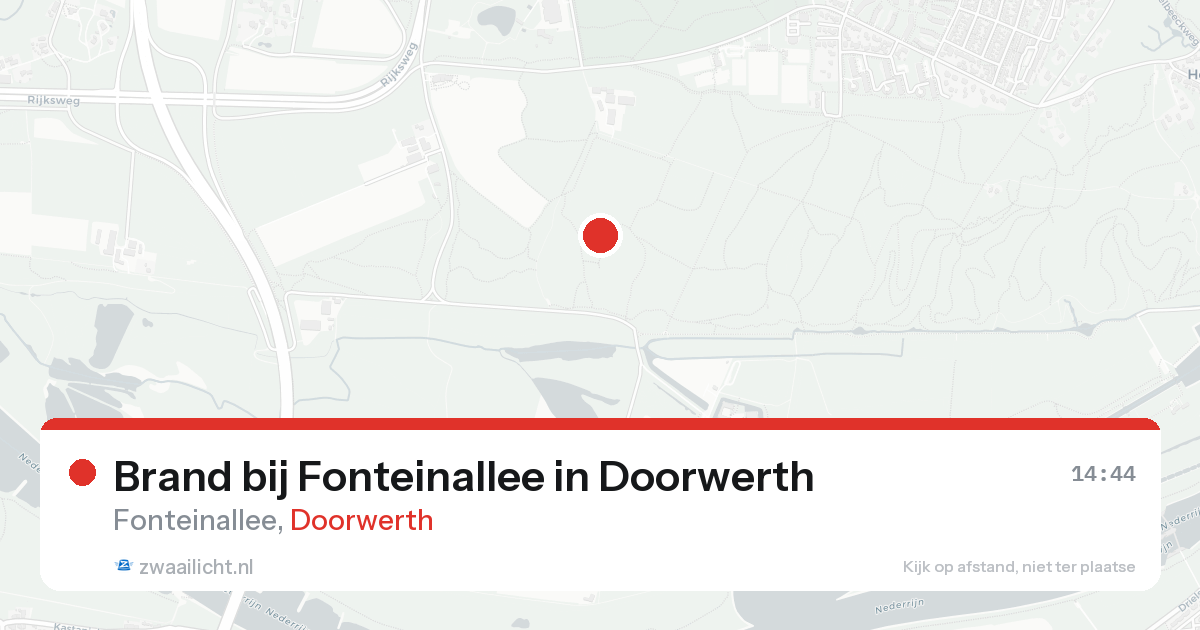 Brand bij Fonteinallee in Doorwerth — 24 aug 2026