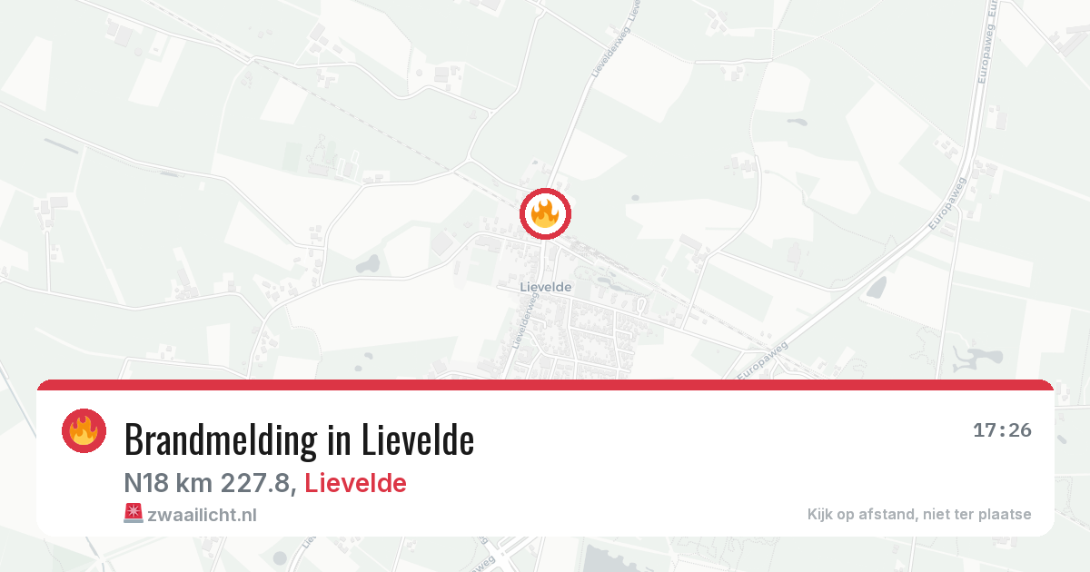 Brandmelding in Lievelde — 26 jul 2026