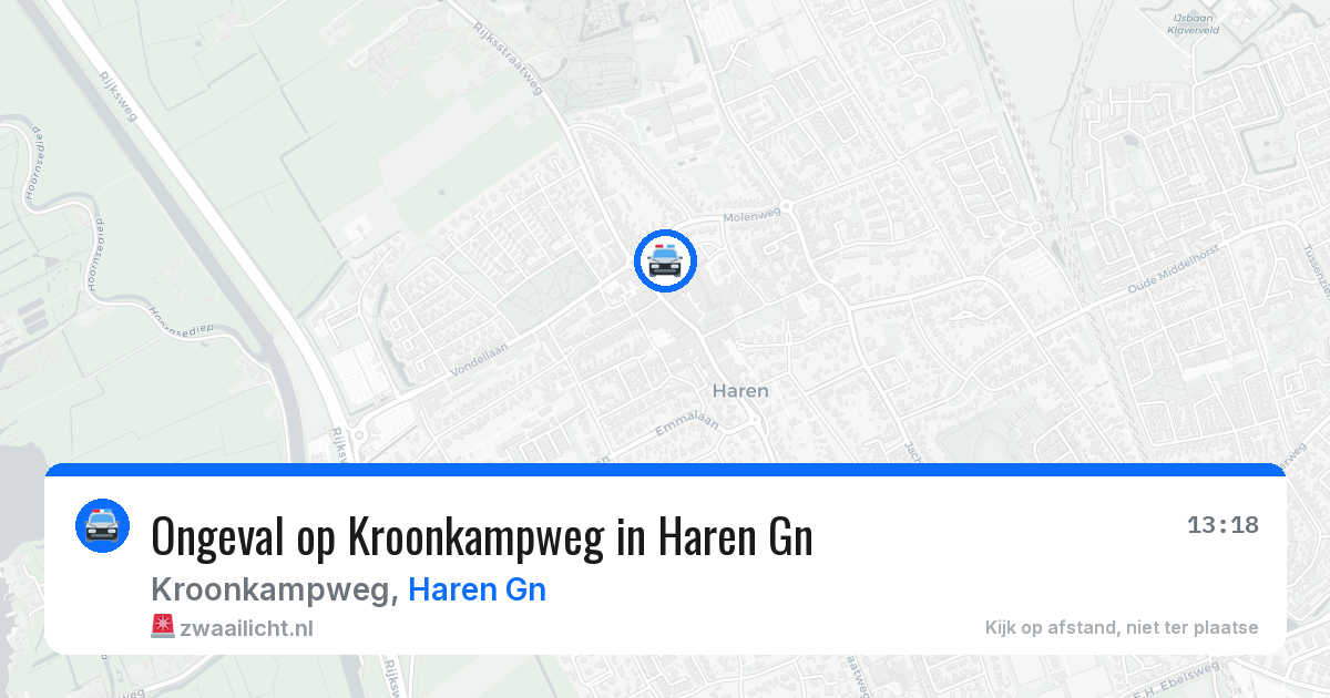Ongeval op Kroonkampweg in Haren Gn — 24 jan 2026