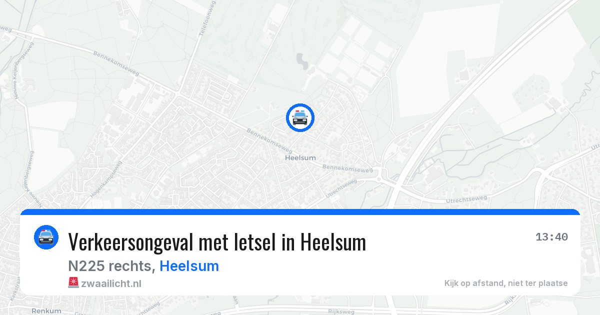 Verkeersongeval met letsel in Heelsum — 23 jul 2026