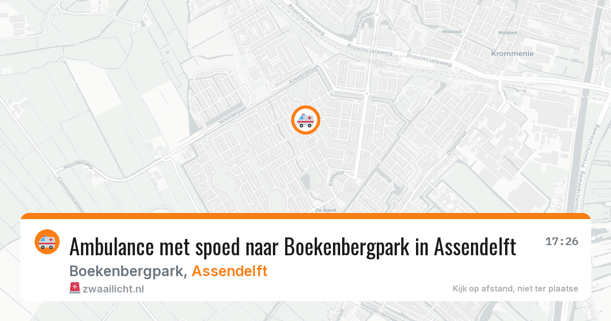 Ambulance met spoed naar Boekenbergpark in Assendelft — 2 mei 2026