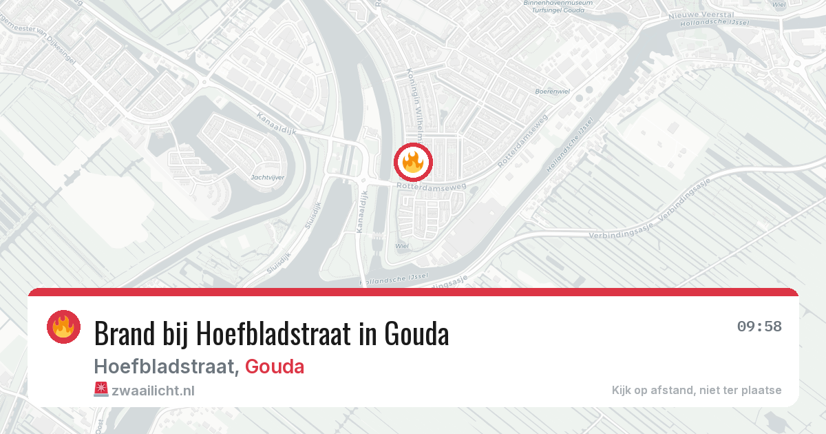Brand bij Hoefbladstraat in Gouda — 20 jun 2026
