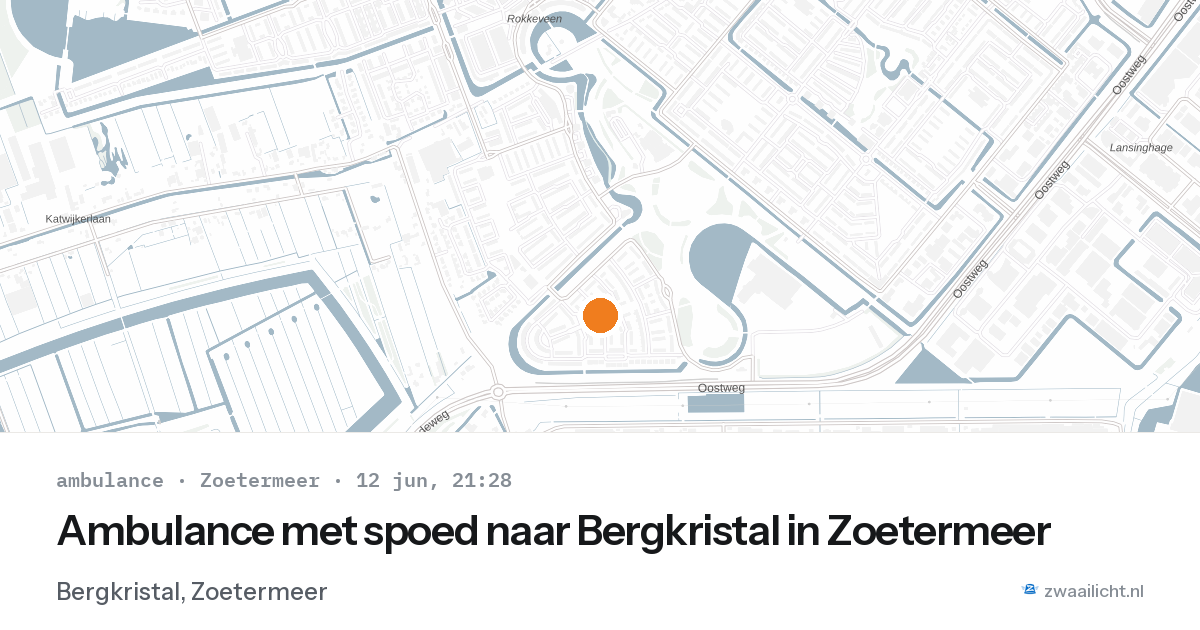 Ambulance met spoed naar Bergkristal in Zoetermeer — 12 jun 2026