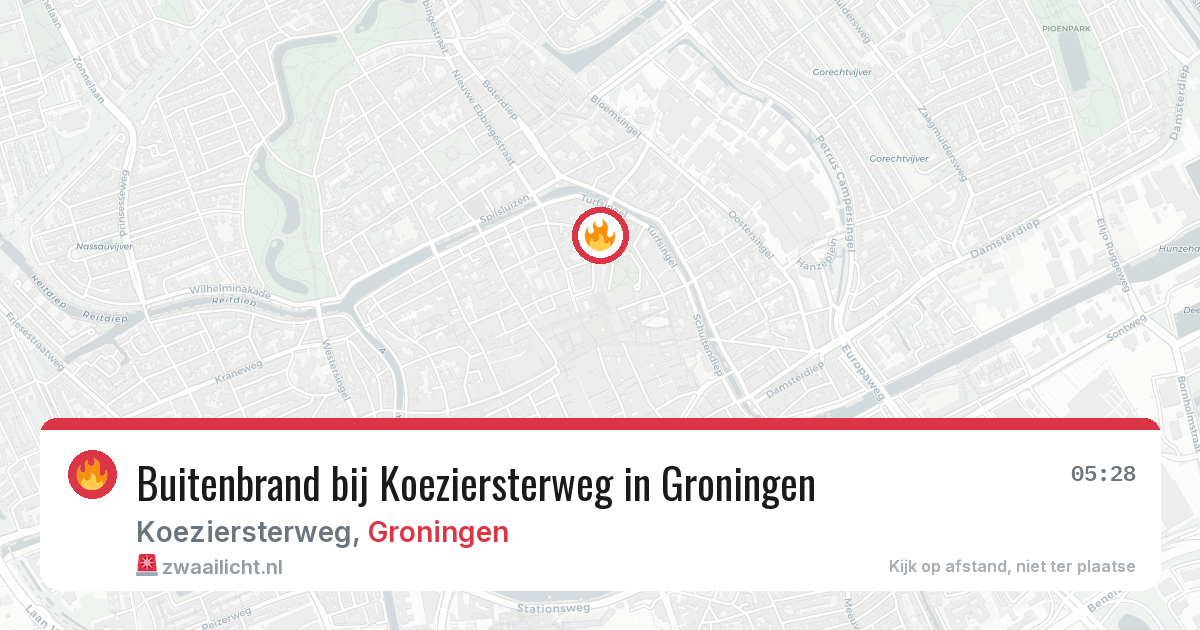 Buitenbrand bij Koeziersterweg in Groningen — 27 jun 2026