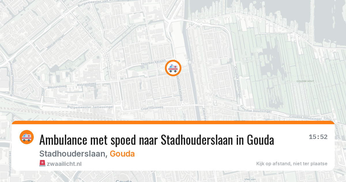 Ambulance met spoed naar Stadhouderslaan in Gouda — 18 jun 2026