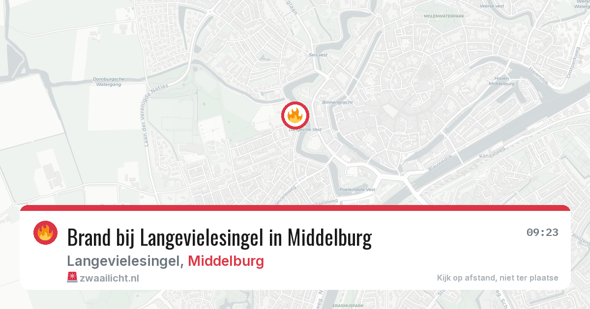 Brand bij Langevielesingel in Middelburg — 16 jun 2026