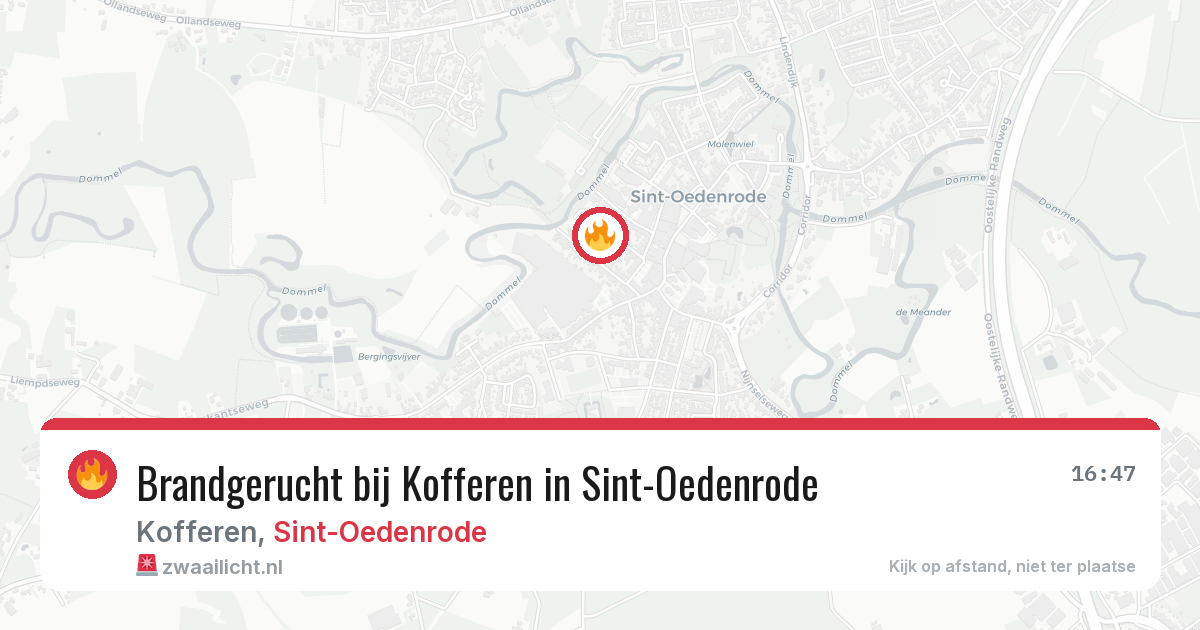 Brandgerucht bij Kofferen in Sint-Oedenrode — 10 aug 2026