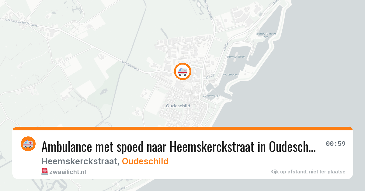 Ambulance met spoed naar Heemskerckstraat in Oudeschild — 30 jul 2026
