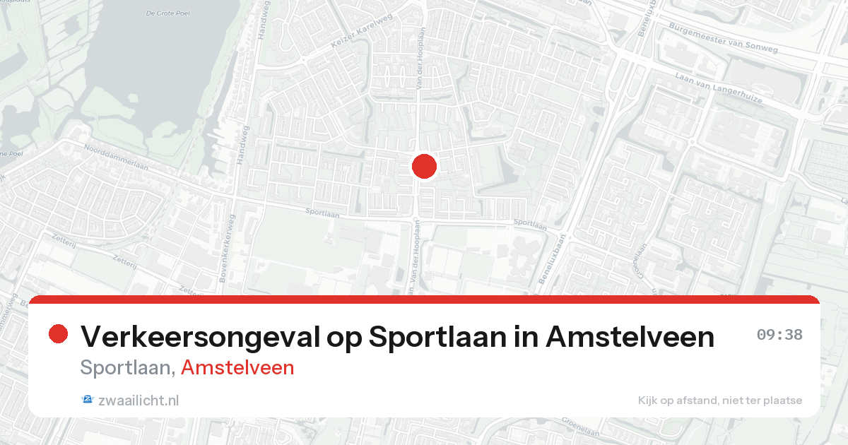 Verkeersongeval op Sportlaan in Amstelveen — 26 aug 2026