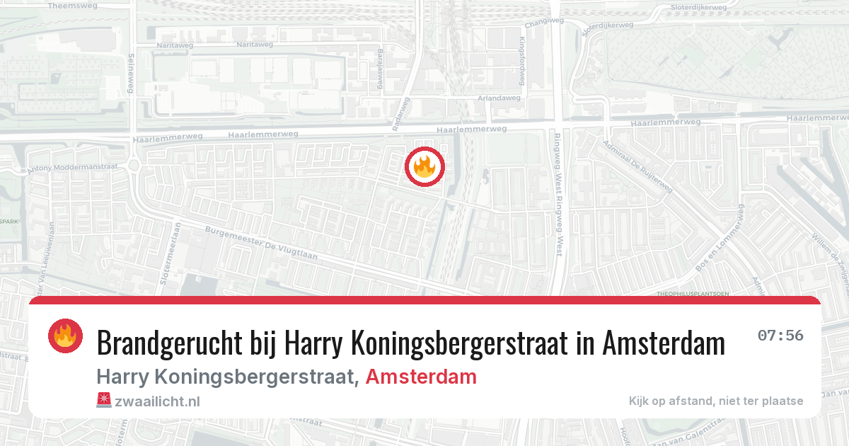 Brandgerucht bij Harry Koningsbergerstraat in Amsterdam — 18 jul 2026