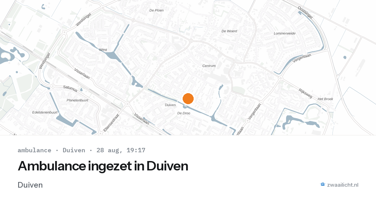 Ambulance ingezet in Duiven — 28 aug 2026