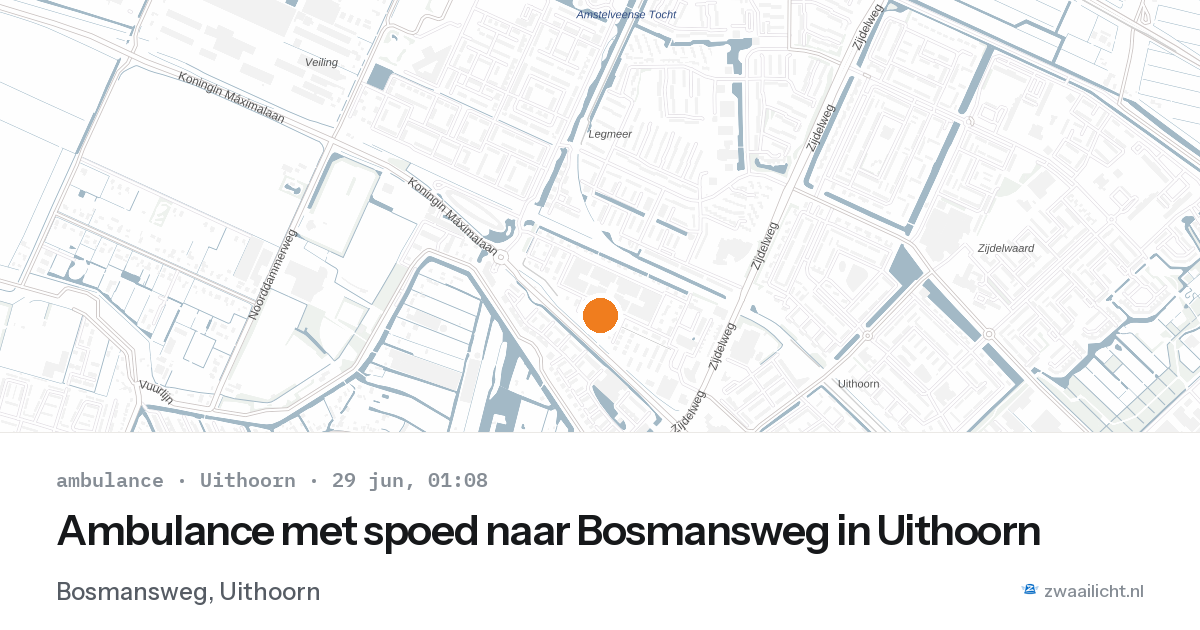 Ambulance met spoed naar Bosmansweg in Uithoorn — 28 jun 2026