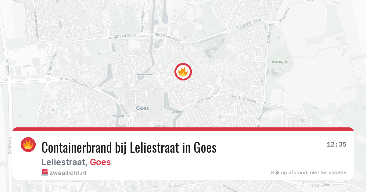 Containerbrand bij Leliestraat in Goes — 19 mei 2026