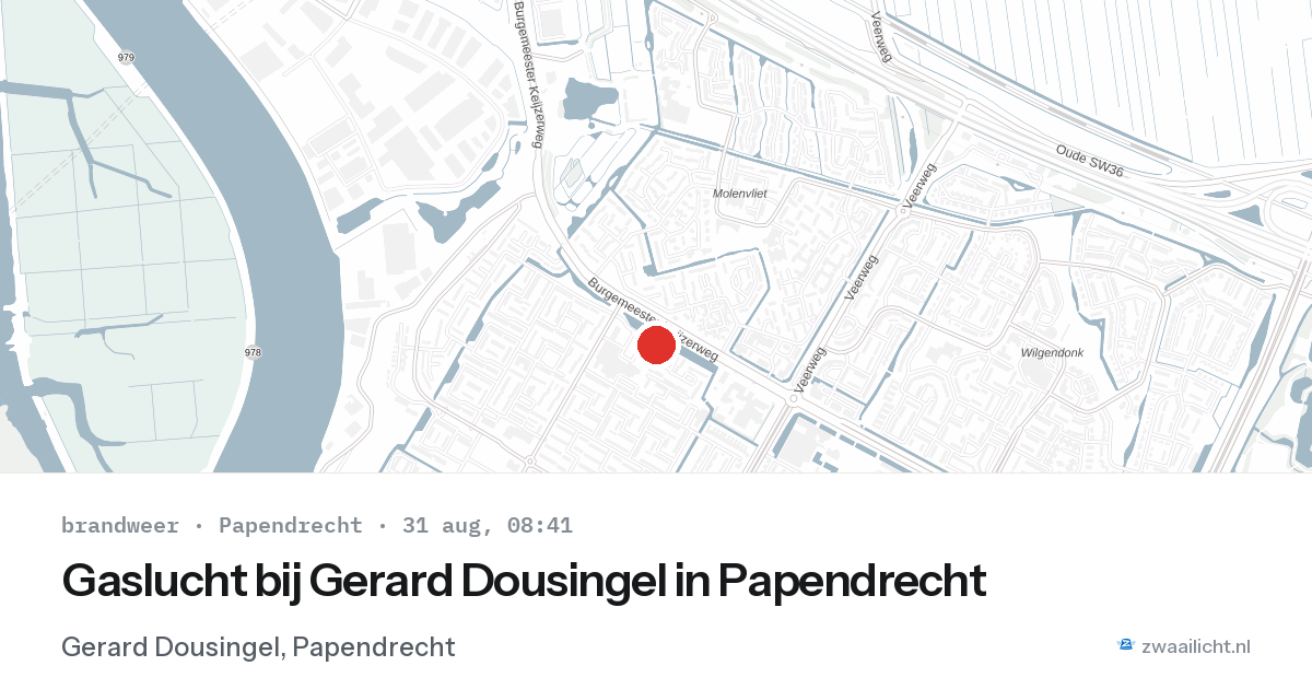 Gaslucht bij Gerard Dousingel in Papendrecht — 31 aug 2026