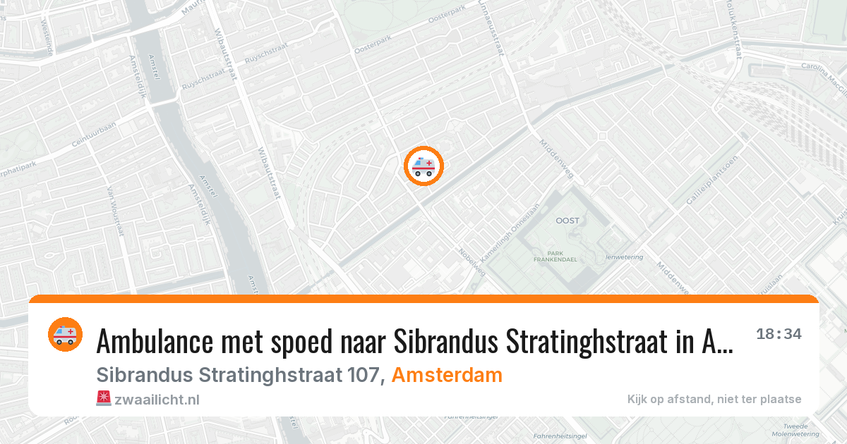 Ambulance met spoed naar Sibrandus Stratinghstraat in Amsterdam — 27 jun 2026