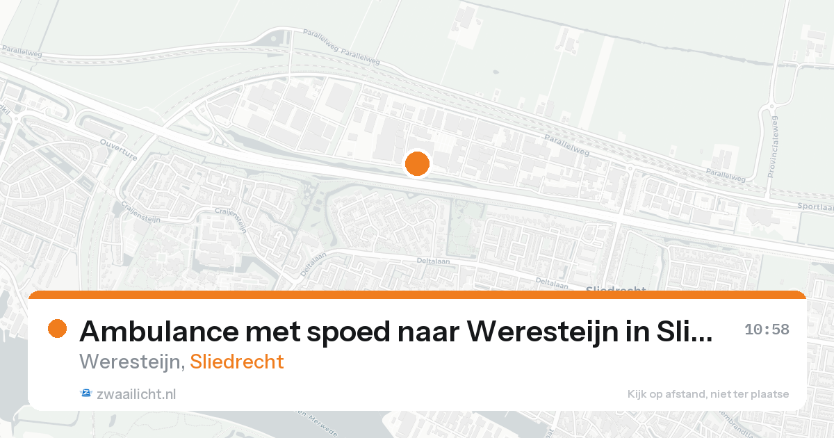 Ambulance met spoed naar Weresteijn in Sliedrecht — 15 aug 2026