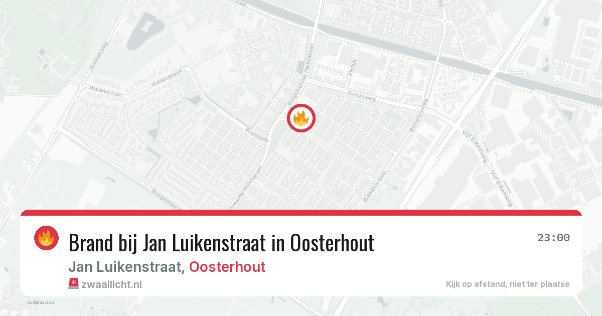 Brand bij Jan Luikenstraat in Oosterhout — 12 jul 2026