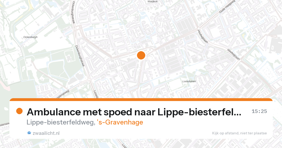 Ambulance met spoed naar Lippe-biesterfeldweg in 's-Gravenhage — 27 aug 2026