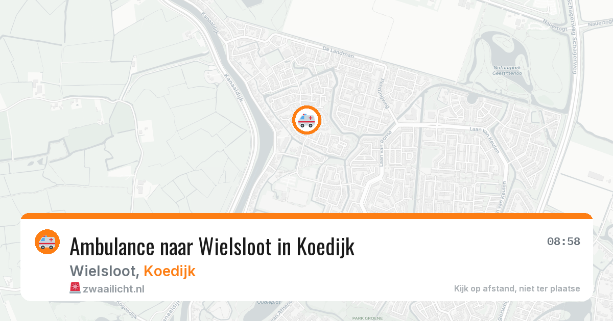 Ambulance naar Wielsloot in Koedijk — 8 aug 2026