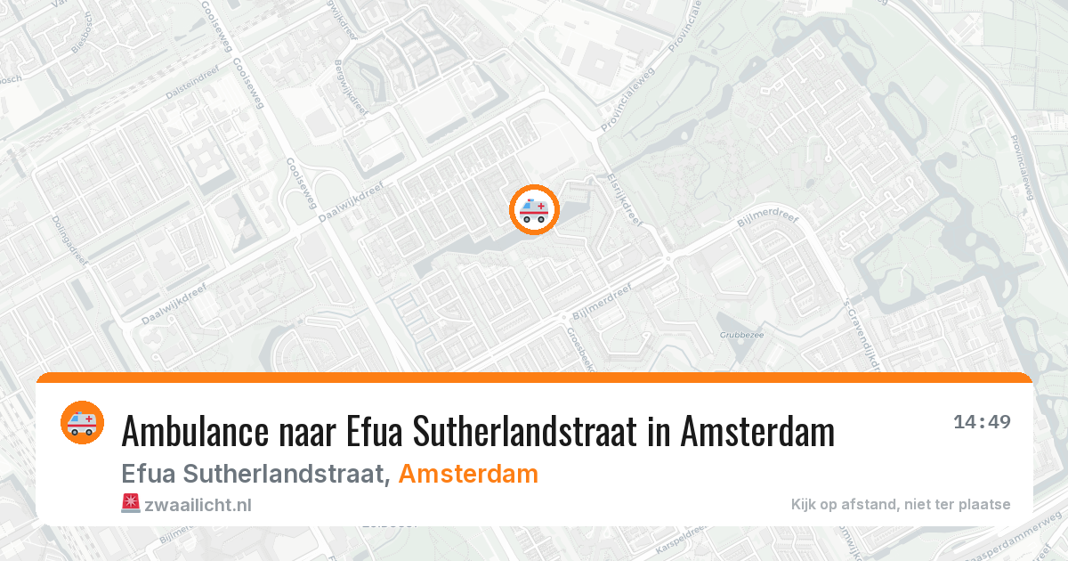 Ambulance naar Efua Sutherlandstraat in Amsterdam — 1 jul 2026