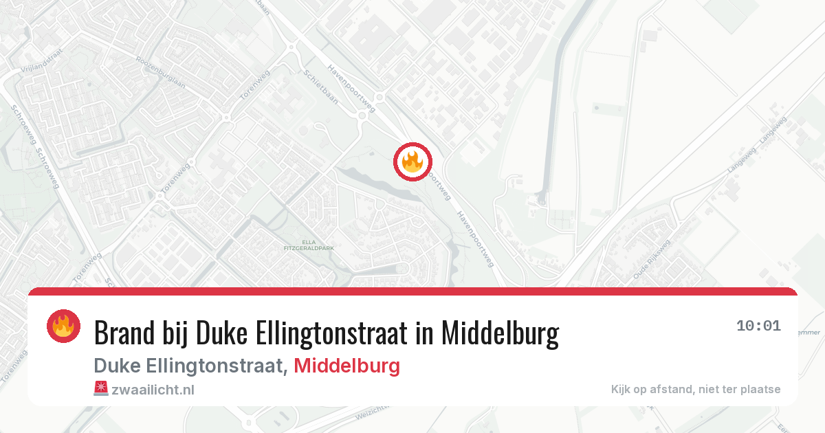 Brand bij Duke Ellingtonstraat in Middelburg — 25 mei 2026