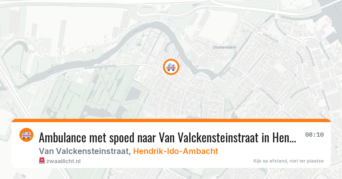 Ambulance met spoed naar Van Valckensteinstraat in Hendrik-Ido-Ambacht — 21 jul 2026