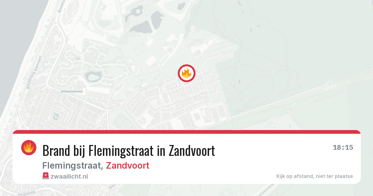 Brand bij Flemingstraat in Zandvoort — 1 aug 2026