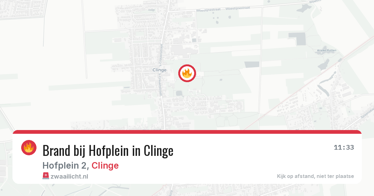 Brand bij Hofplein in Clinge — 30 mrt 2026