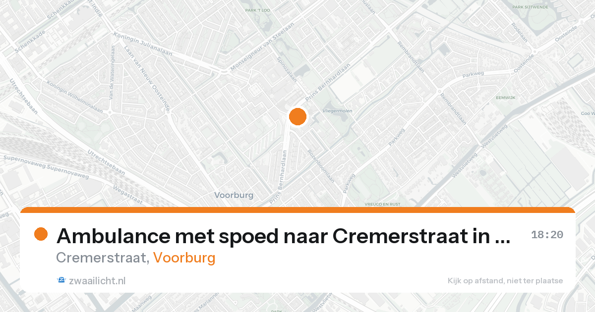 Ambulance met spoed naar Cremerstraat in Voorburg — 14 mei 2026