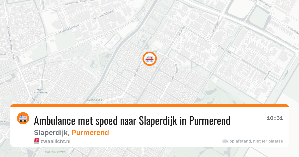 Ambulance met spoed naar Slaperdijk in Purmerend — 22 mrt 2026