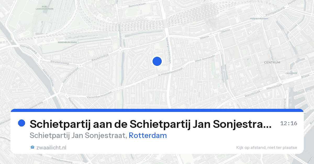 Schietpartij aan de Schietpartij Jan Sonjestraat in Rotterdam — 16 aug 2026