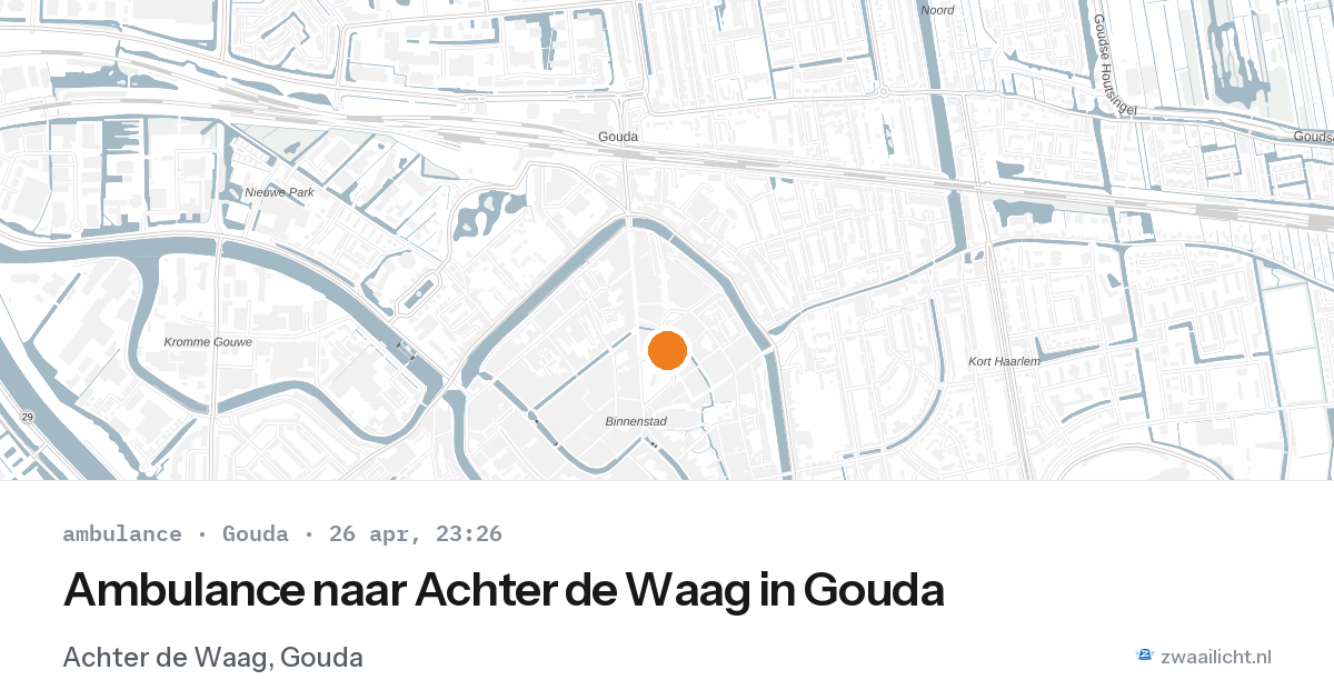 Ambulance naar Achter de Waag in Gouda — 26 apr 2026