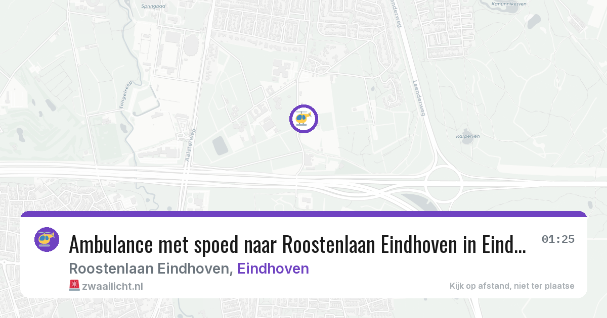 Ambulance met spoed naar Roostenlaan Eindhoven in Eindhoven — 2 aug 2026