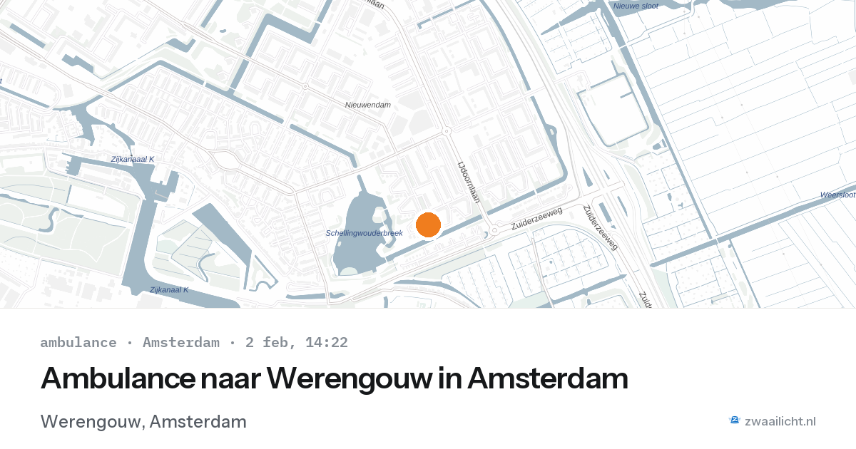 Ambulance naar Werengouw in Amsterdam — 2 feb 2026