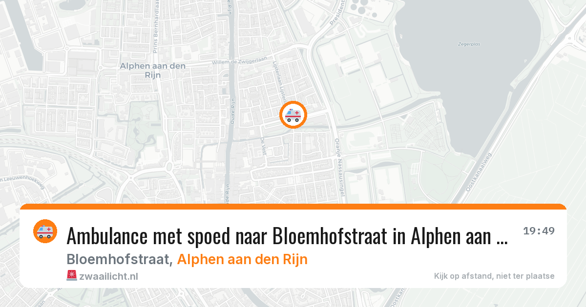 Ambulance met spoed naar Bloemhofstraat in Alphen aan den Rijn — 27 jan 2026