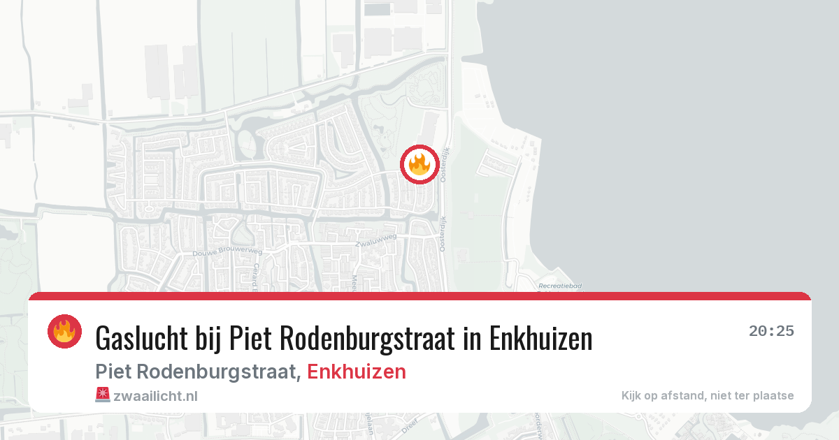 Gaslucht bij Piet Rodenburgstraat in Enkhuizen — 7 aug 2026