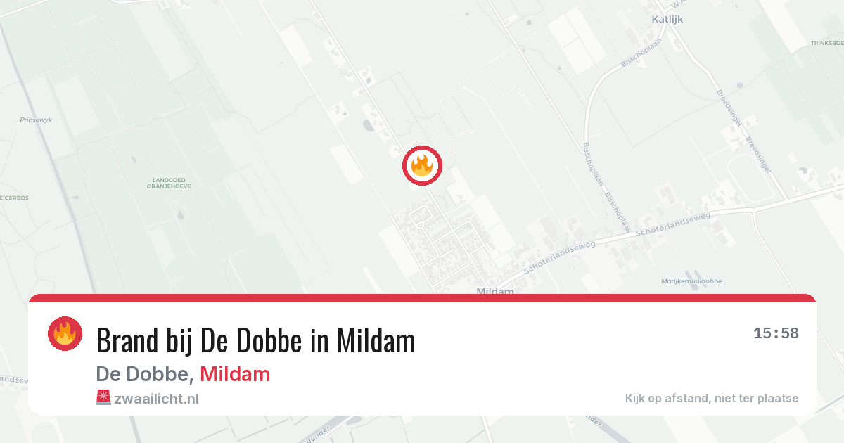 Brand bij De Dobbe in Mildam — 13 aug 2026