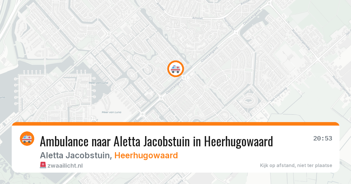 Ambulance naar Aletta Jacobstuin in Heerhugowaard — 16 mei 2026