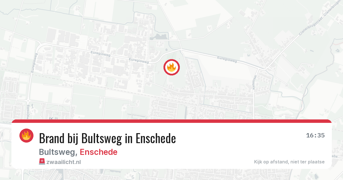 Brand bij Bultsweg in Enschede — 15 apr 2026