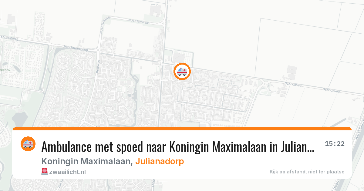Ambulance met spoed naar Koningin Maximalaan in Julianadorp — 24 apr 2026