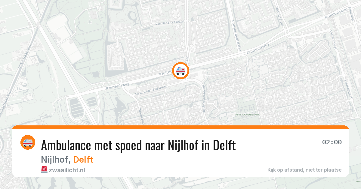 Ambulance met spoed naar Nijlhof in Delft — 25 mei 2026
