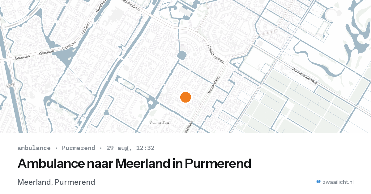 Ambulance naar Meerland in Purmerend — 29 aug 2026